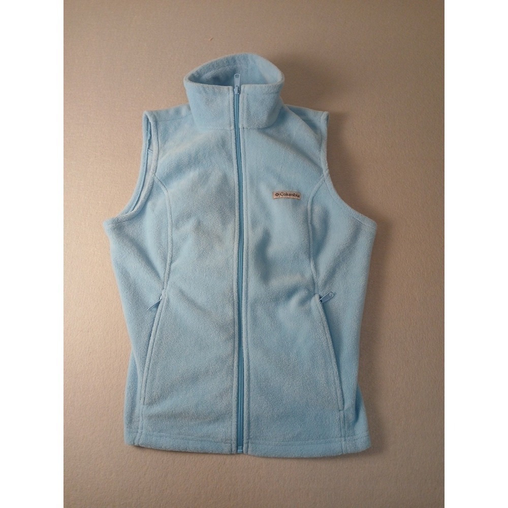 Columbia Benton Springs Vest Women's Size M Medium Full Zip Pockets Vintage Blue